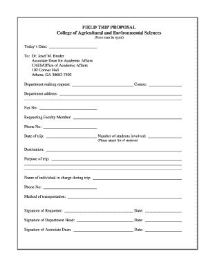 Field Trip Proposal  Form