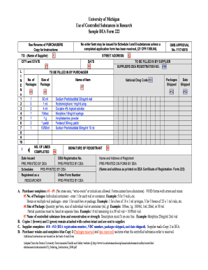 Dea 222 Form Example