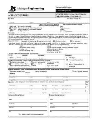 Application Forms of University of Michigan