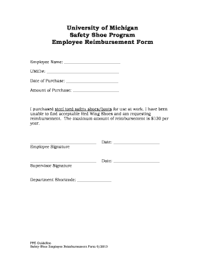 Safety Shoe Reimbursement Form