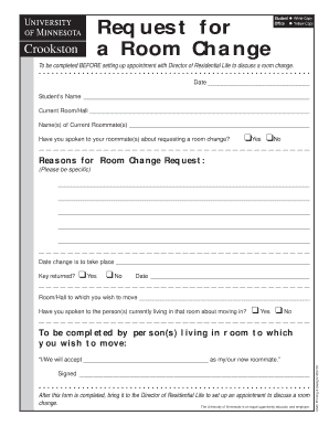 Room Rate Chage Form