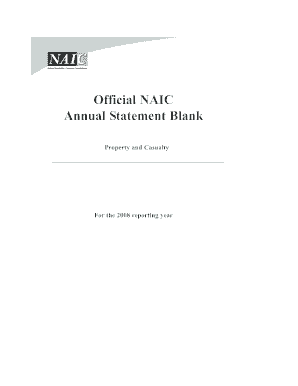 Naic Annual Statement Blank  Form