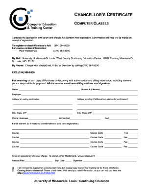Computer Training Center Registration Form