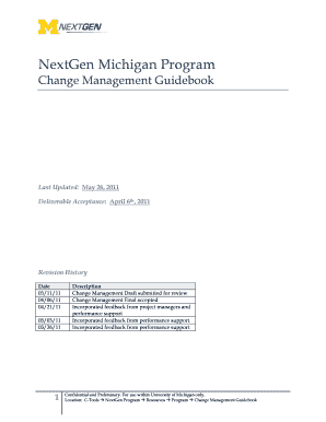 Change Management Guidebook NextGen Michigan University of Nextgen Umich  Form