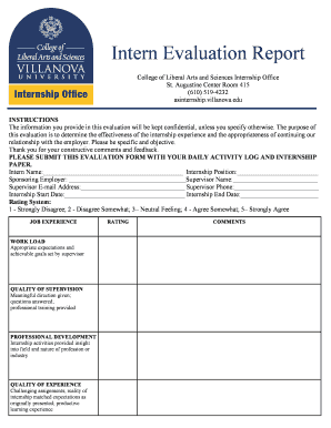Internship Evaluation Report  Form