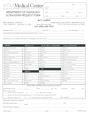 Ultrasound Request Form Template