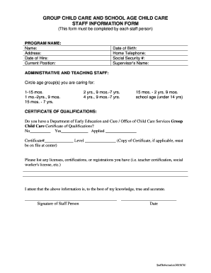 Eec Staff Form