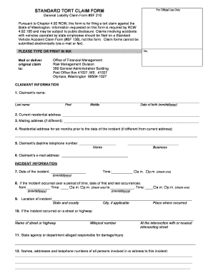 Pierce County Tort Claim Form