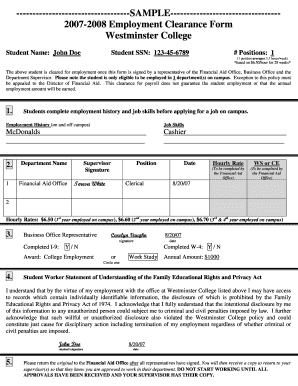 College Clearance Application  Form