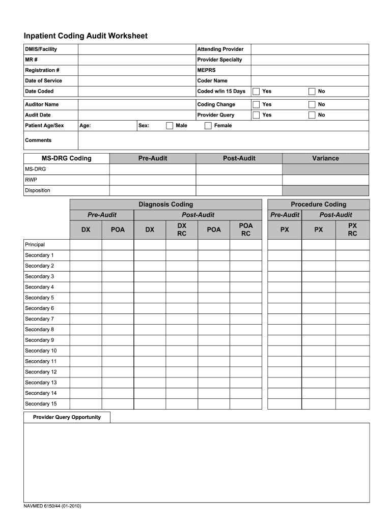 Coding Audit Template  Form