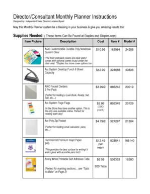 Lorraine Bryant Planner  Form