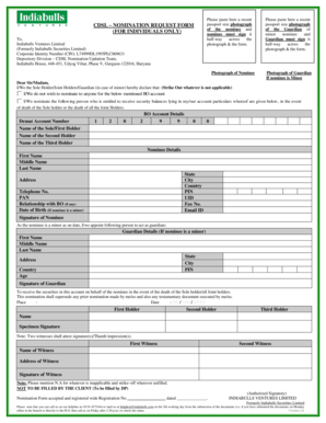 Cdsl Nomination Online  Form