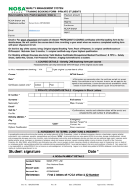 Nosa Application Form