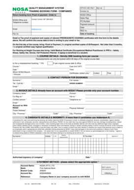 Nosa Application Form