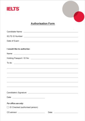 Ielts Authorisation Form