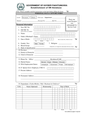 Service Card Application Form