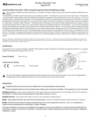 Bowflex M5 Upgrade Kit  Form