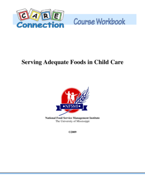 Serving Adequate Foods in Child Care  Form