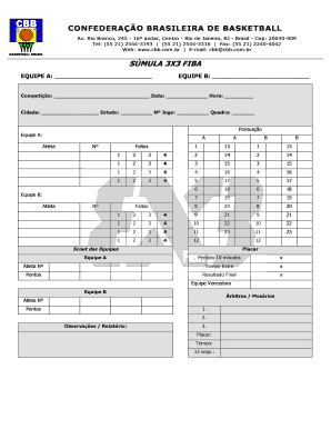 SMULA 3X3 FIBA Confederao Brasileira De Basketball CBB  Form