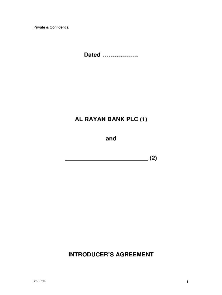 Introducer Agreement Template  Form