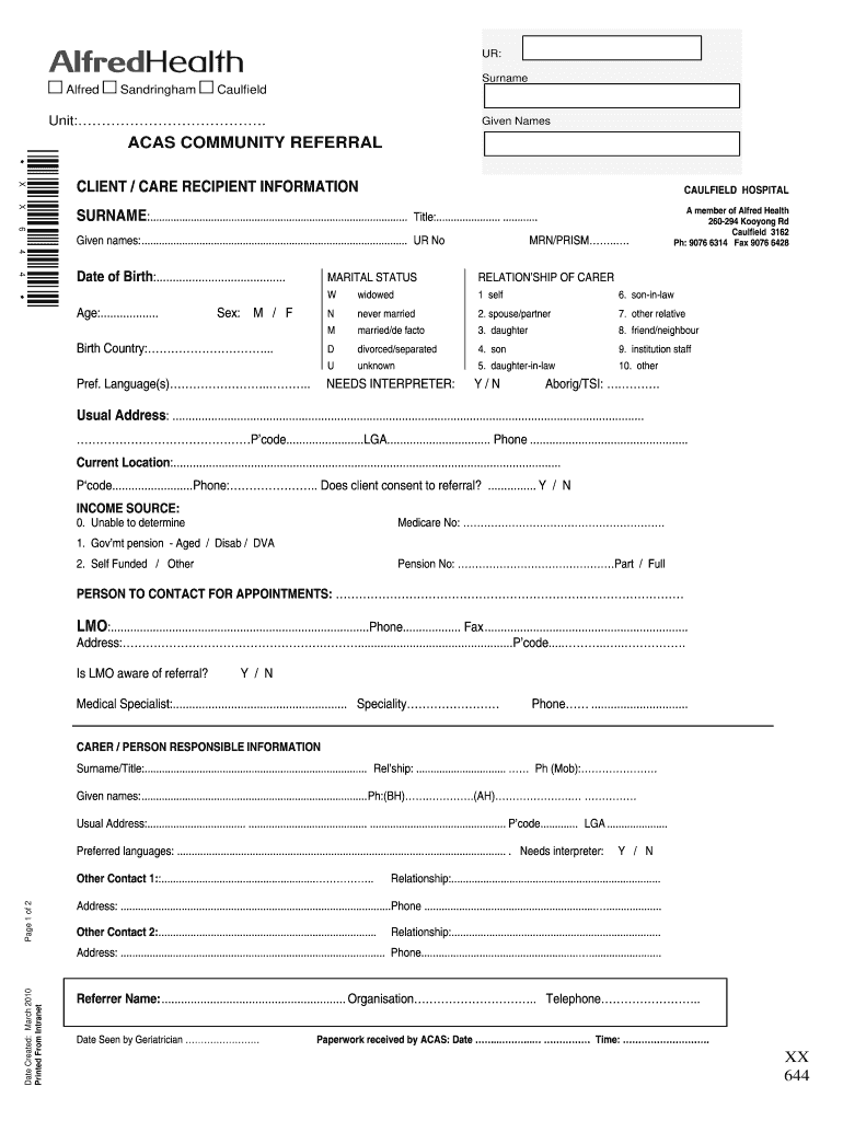  Acas Referral Form 2010-2024
