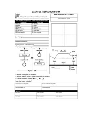 Backfill Inspection Report  Form