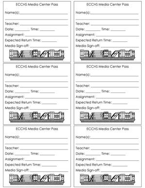 Library Pass Template  Form
