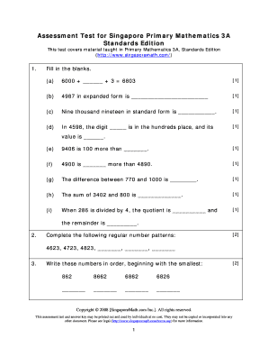 Primary Mathematics 3a Workbook PDF  Form