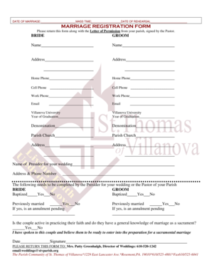 Marriage Registration Form PDF