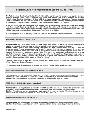 Ace Iii Scoring Guide PDF  Form