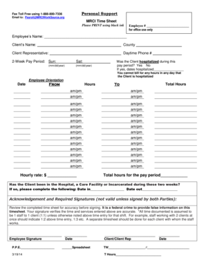 Mrci Timesheets  Form