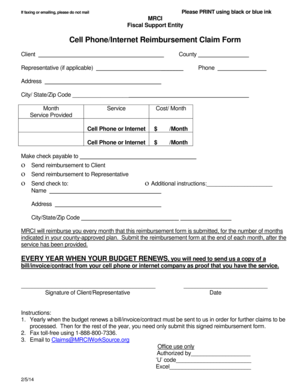 Cell PhoneInternet Reimbursement Claim Form MRCI WorkSource Mrciworksource