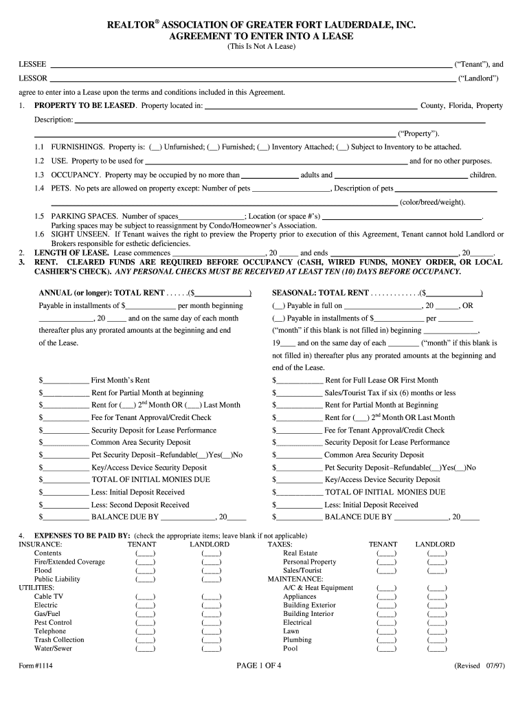  Agreement to Enter into a Lease Form 1114 Rev Bb  Ocean Wave Team 1997-2024