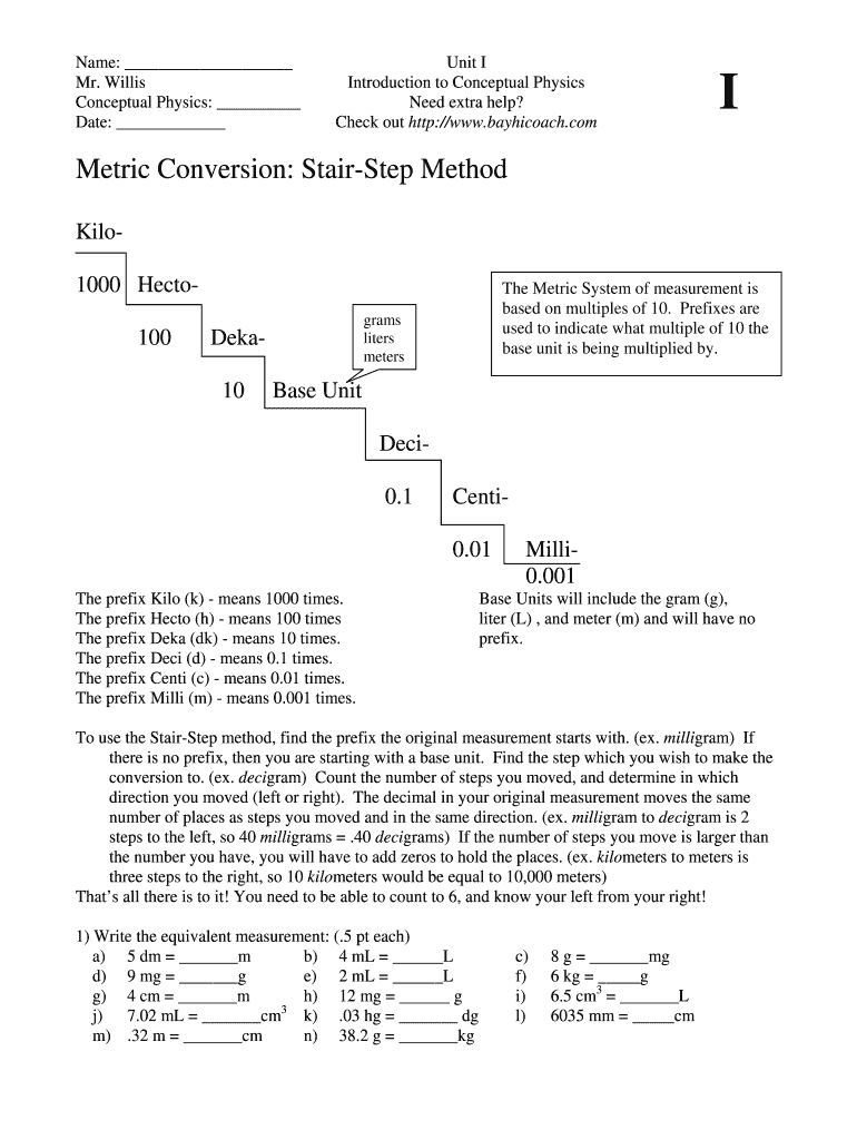 Metric Staircase Printable  Form