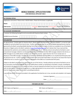Keystone Account Signatory Details  Form