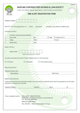 Nasfund Online  Form