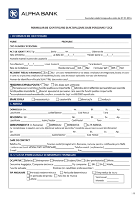 Alpha Bank Actualizare Date  Form