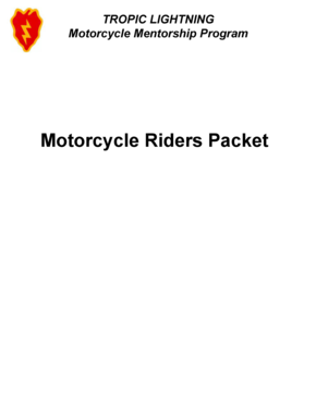 Motorcycle Riders Packet 25th Infantry Division 25idl Army  Form