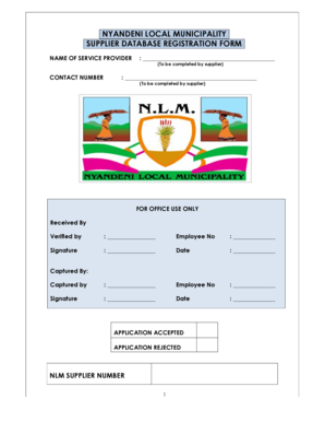 Nyandeni Municipality Database Forms