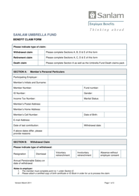 Sanlam Provident Fund Claim Form