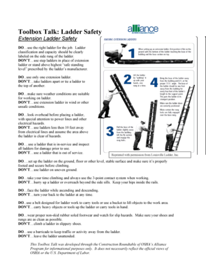 Ladder Safety Toolbox Talk  Form