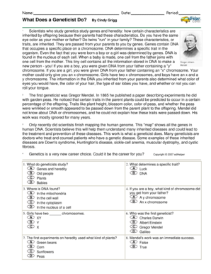 Heredity by Cindy Grigg Answer Key  Form