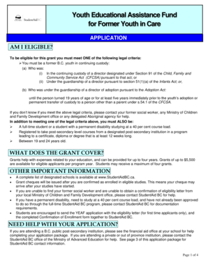 Yeaf Application Form