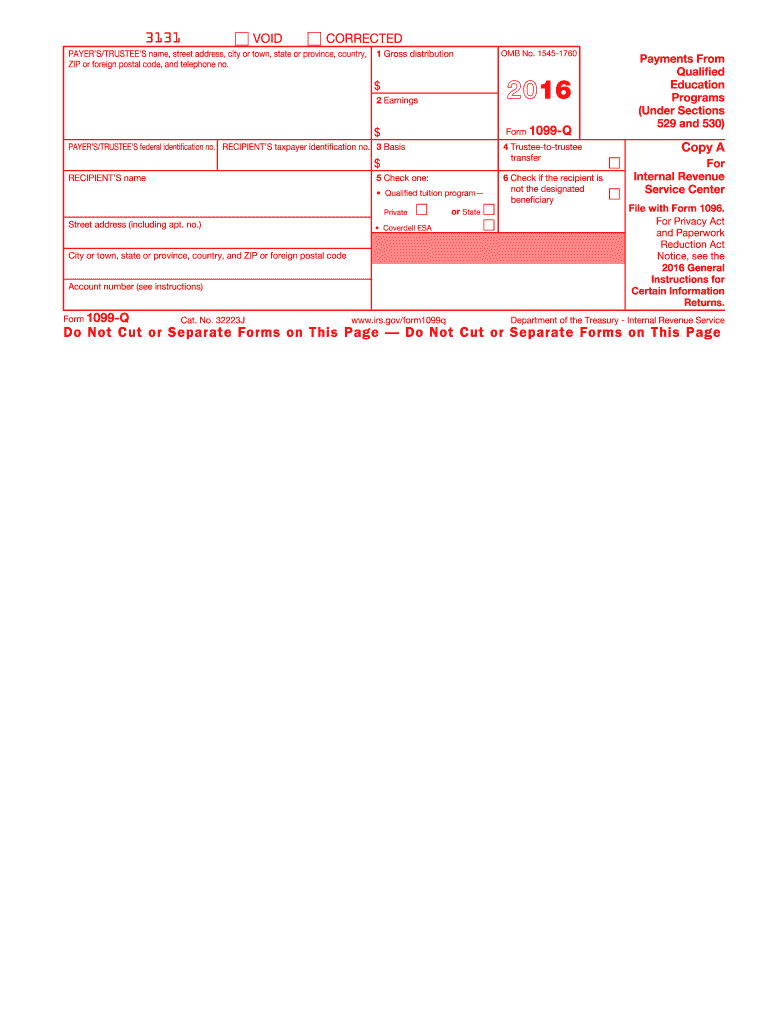  Form 1099 Q 2016