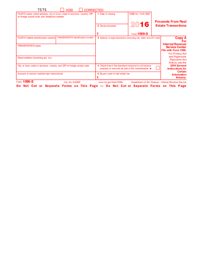  1099s Form 2016