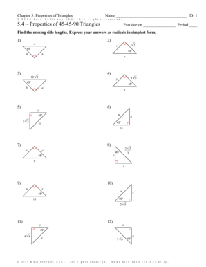 45 45 90 Triangle  Form