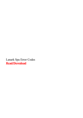 Lanark Spa Manual PDF  Form