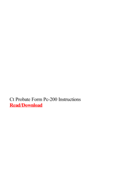 Ct Probate Form Pc 200 Instructions