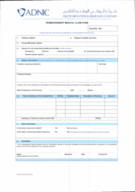 Adnic Reimbursement Claim Form