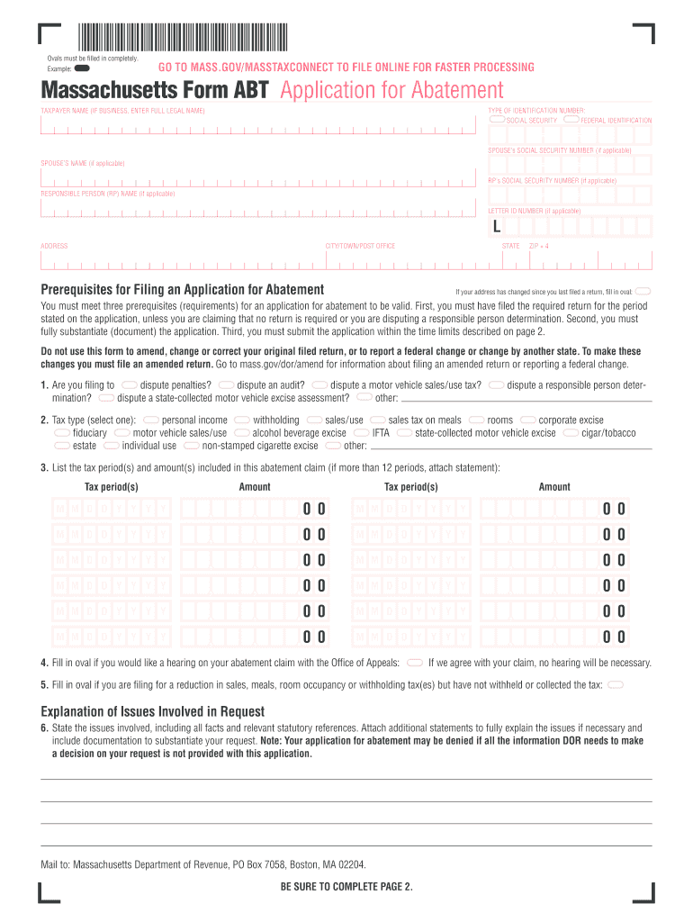 Massachusetts Form Abt